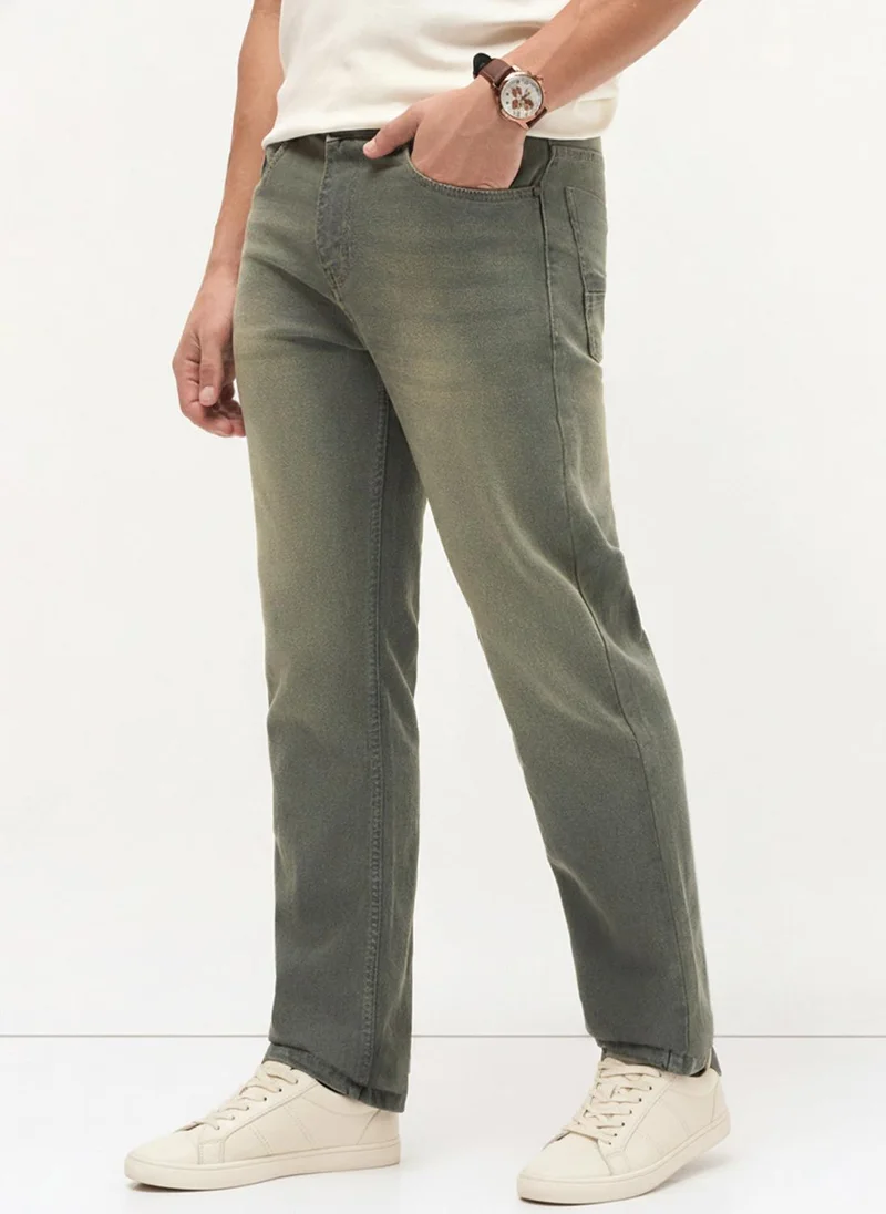 Urbano Fashion  Urbano Fashion Men's Grey Regular Fit Heavy Washed Denim Jeans Stretchable for Men | Best Price UAE